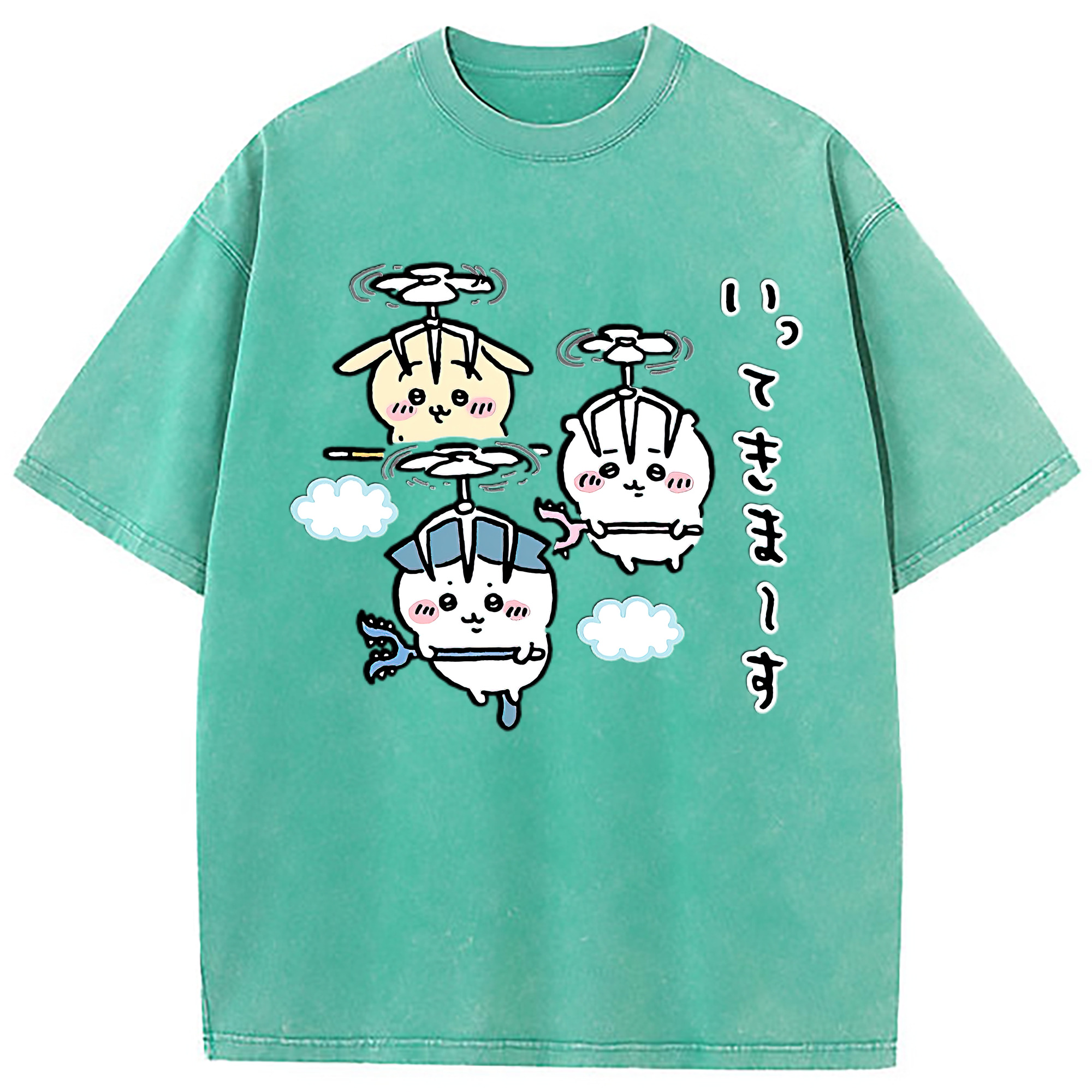 （画像用） ちいかわ ちいかわ Chii-kawa chiikawa 綿100% ヴィンテージ風 半袖Tシャツ（フロントプリント）